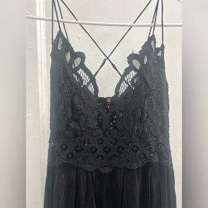 FP One Free People Black Lace Spaghetti Strap Dress Medium